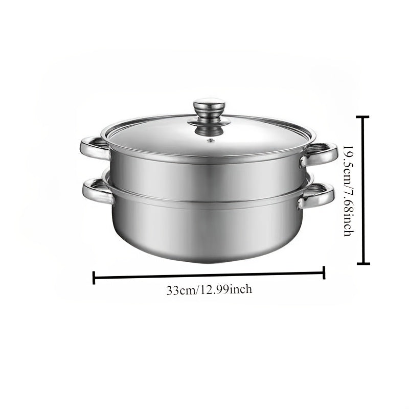 1pc Stainless Steel Steamer with Lid