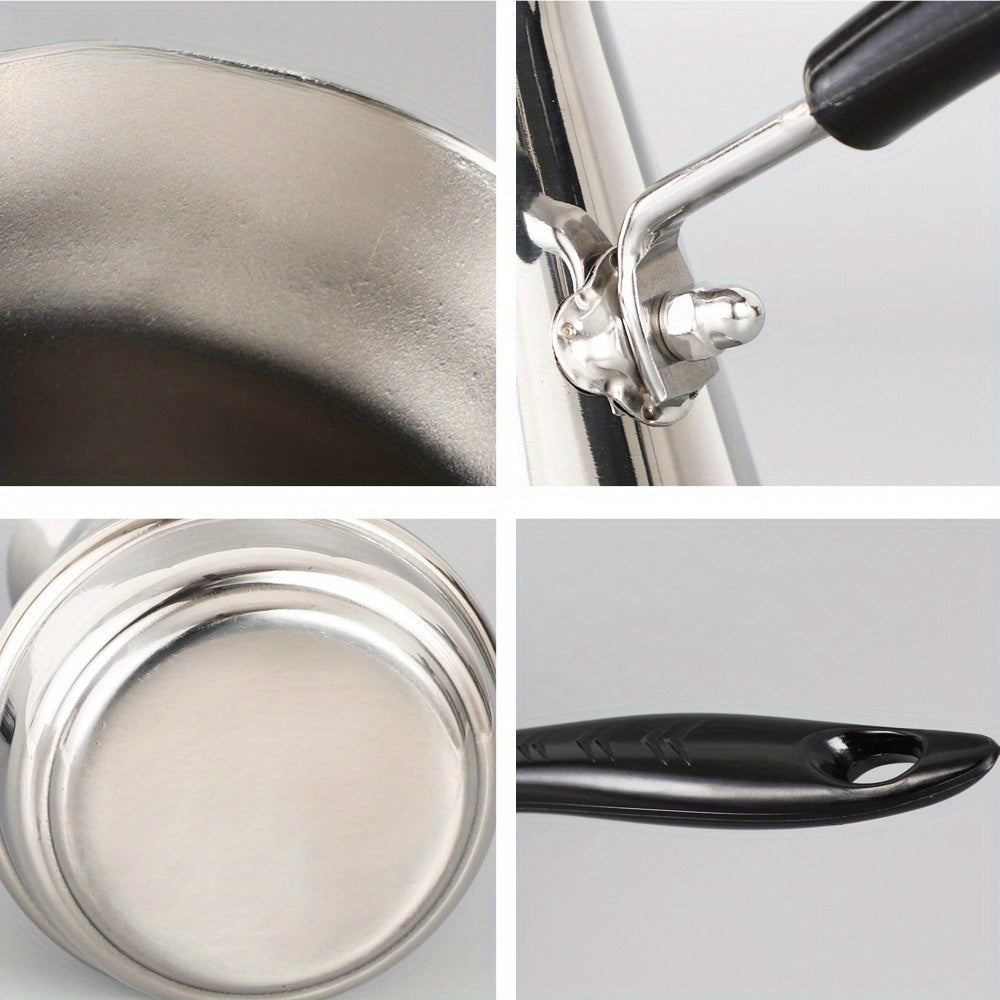 Turkish Stainless Steel Coffee Pot • European Style Long Handle Coffee Appliance Tool • Milk Jug Milk Frother • Hand Flush Pot Latte Cup for Coffee Making