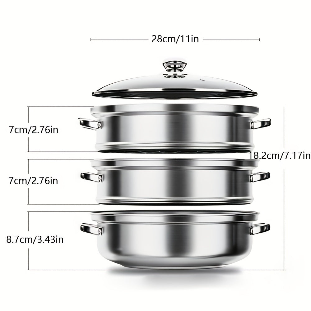 Multilayer Silvery Soup Steamer Multi-layer Soup Steamer (Silvery)