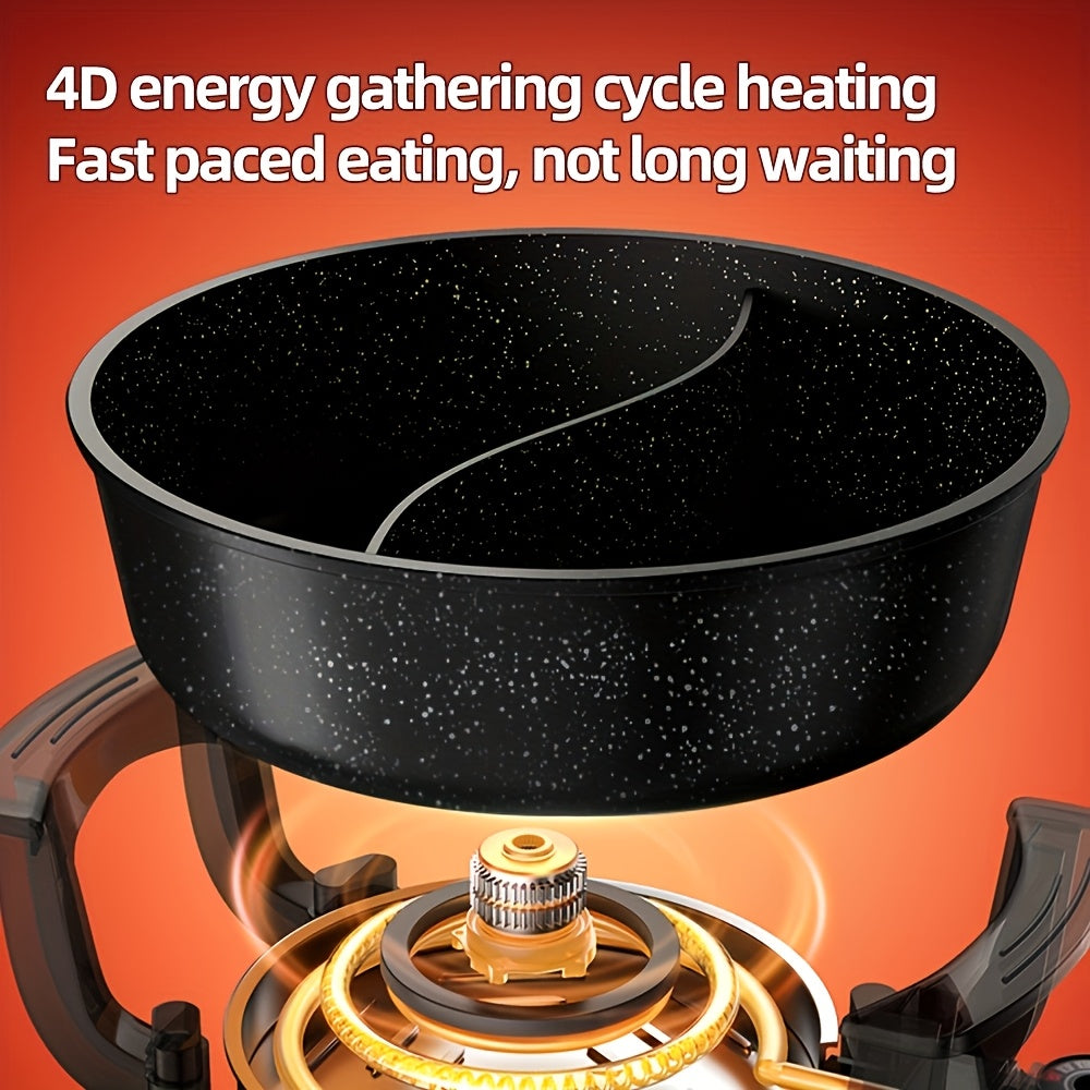 Aoran Yin-Yang Pot - Large Multi-Function Cooker with Non-Stick Pot & Lid Compatible for Steaming, Boiling, Frying, Stir-Fry, Stewing - Quick Boil, Easy Clean, American Plug (110), Black - Ideal for Asian & Western