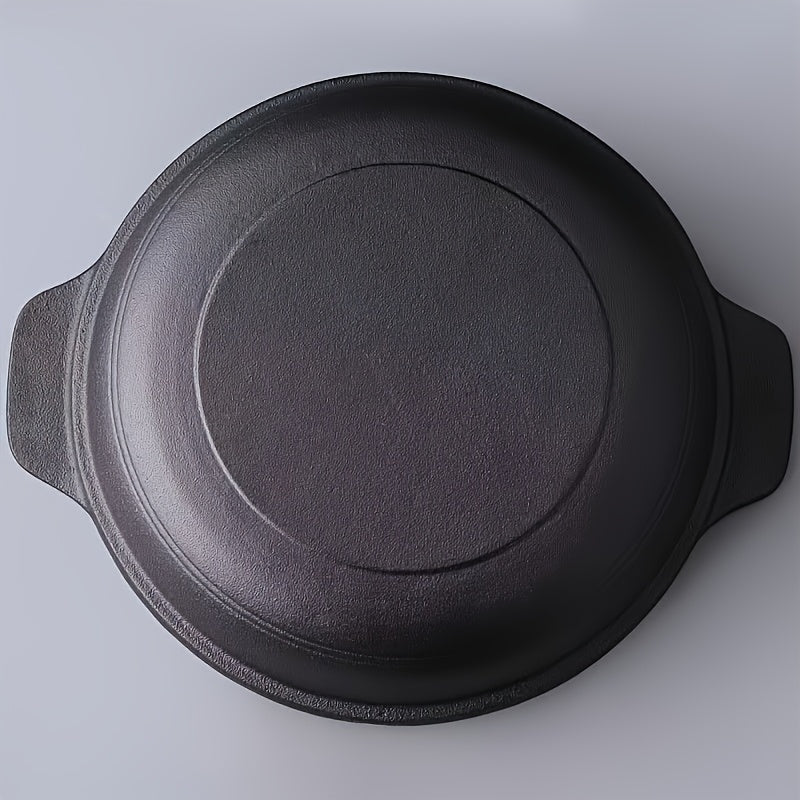 Cast Iron Duck-Shaped Flat Bottom Hot Pot - Durable Heat Retention for Even Cooking, Stovetop & Tabletop Use, Traditional Chinese Cooking Pot for Family Gatherings