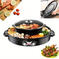 Goodslinesshop Electric Oven Double Separation Mandarin Duck Pot 2in 1 2200 W Barbecue Grill Household Hot Pot 44cm Baking Mould Grill Pan Ceramic Coating Smokeless Indoor for 5-8 People High-Quality Shop Now!