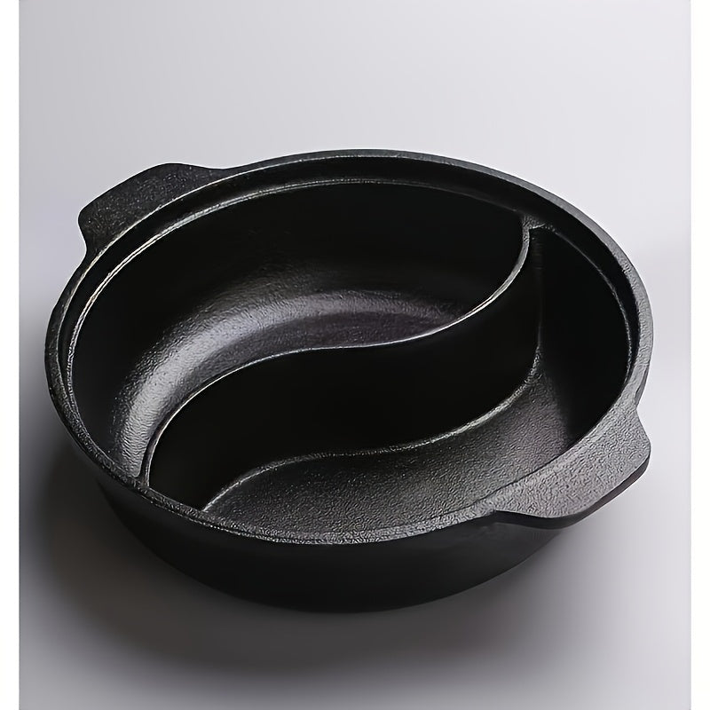 Cast Iron Duck-Shaped Flat Bottom Hot Pot - Durable Heat Retention for Even Cooking, Stovetop & Tabletop Use, Traditional Chinese Cooking Pot for Family Gatherings