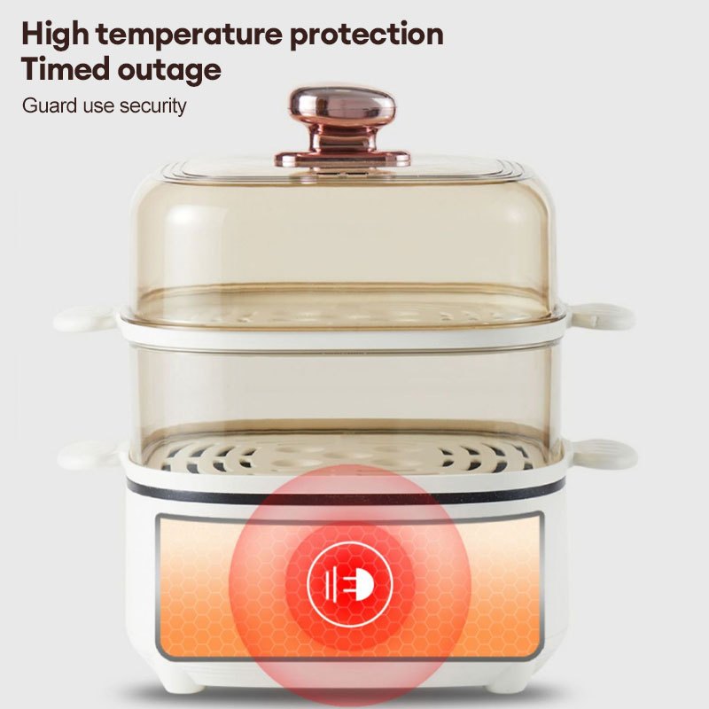 BALASHOV US Plug 2 Tier Electric Food Steamer for Cooking Vegetables, with Visualization Lids and Stackable Baskets for Fast Simultaneous Cooking, 9.5QT Multifunctional Electric Hot Pot, Auto Shutoff & Boil Dry Protection