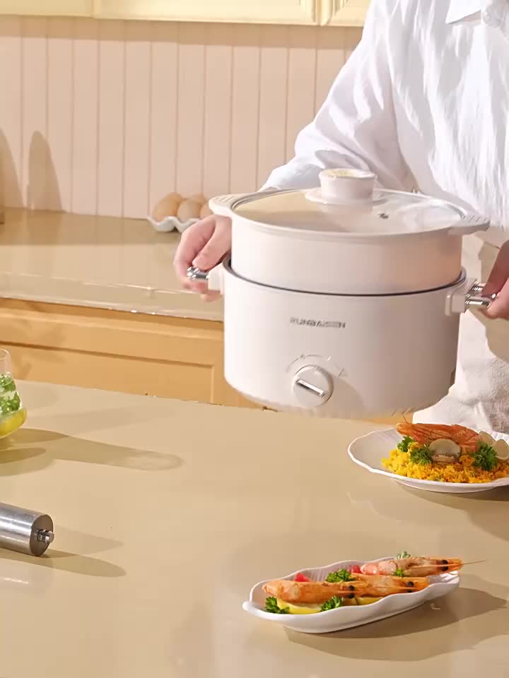 Multi-function Electric Cooker, Multi-purpose Household and Dormitory All-in-One Electric Wok, Non-stick Electric Pot