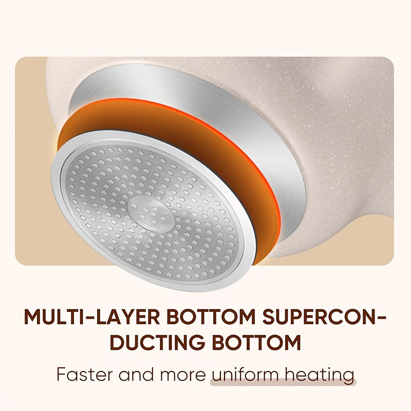 Hot Pot with Divider Double Flavor Divided Stockpot with Glass Lid, Dual Sided Nonstick Stock Pot, Shabu Shabu Pots, Cookware for Induction Cooktop Gas Stove