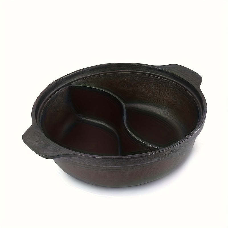 Cast Iron Duck-Shaped Flat Bottom Hot Pot - Durable Heat Retention for Even Cooking, Stovetop & Tabletop Use, Traditional Chinese Cooking Pot for Family Gatherings
