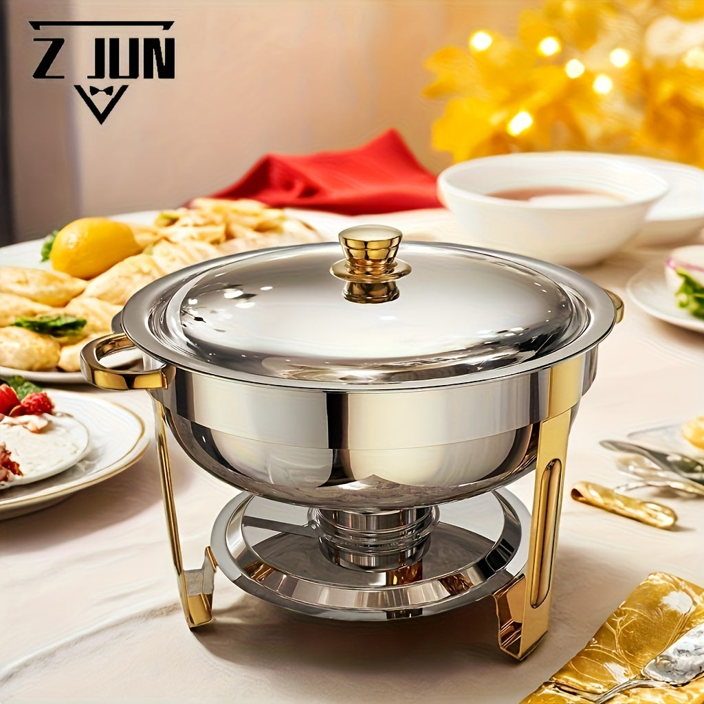 Insulated Cooking Pots Set Stainless Steel Insulated Cooking Pots Set with Glass Lids and Bases | Round Self-Service Insulated Pots - Ideal for Catering, Event Dining, No Power Required, Cooking Use Only, Buffet