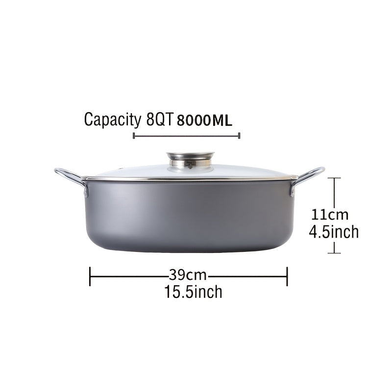 Multi-functional Steamer Pot for Home Use, Large Non-Stick Frying Pan, Steaming and Cooking Pot, Fish Steaming Pan, Seafood Steamer, Compatible with Both Open Flame and Induction Cooktops