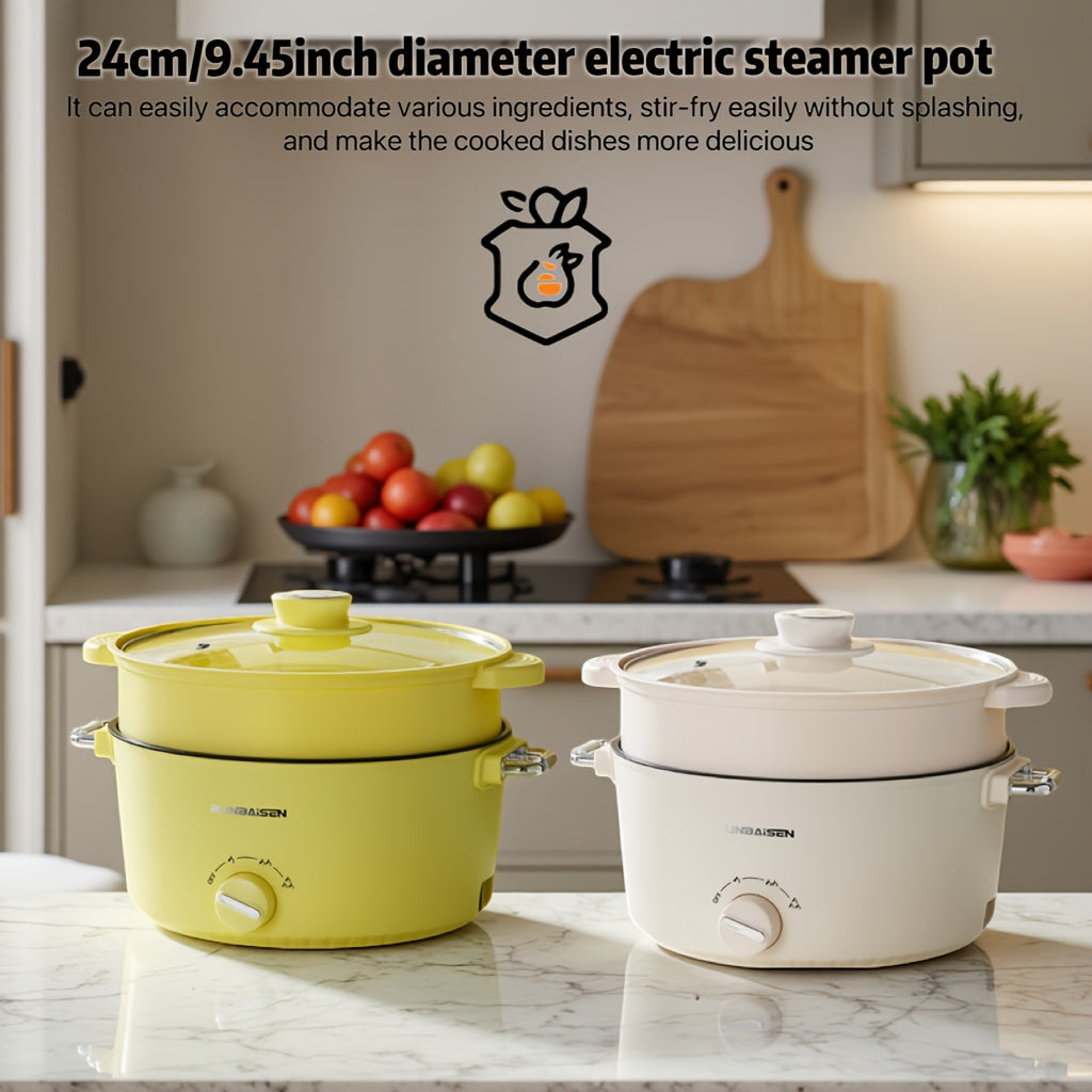 Large-Capacity Electric Steamer with 24Cm Diameter • Double-Layer Electric Hot Pot • Versatile Cooking Pot for Home Use • Electric Hot Pot • Multifunctional Cooking Pot • All-In-One Pot • Perfect for Family Gatherings