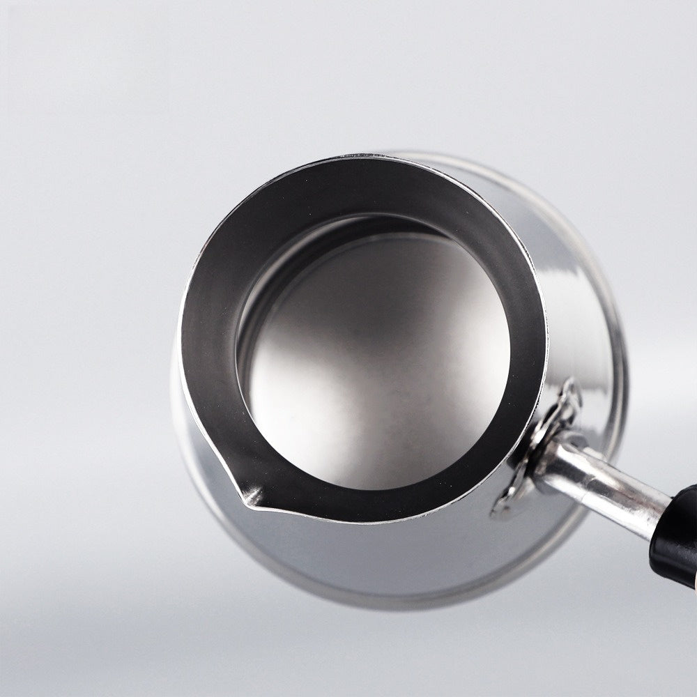 Turkish Stainless Steel Coffee Pot • European Style Long Handle Coffee Appliance Tool • Milk Jug Milk Frother • Hand Flush Pot Latte Cup for Coffee Making