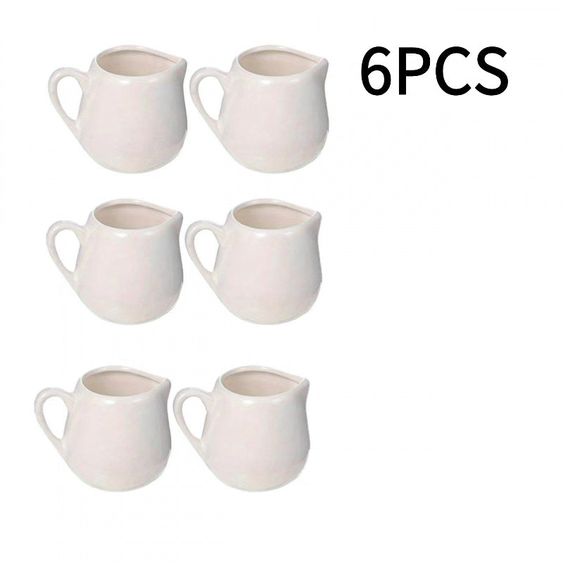 Handle Milk Cup Ceramic Sauce Pot | Creative Coffee Milk Cup, Sugar Cup, Stable Grip, Western Style, Fashionable Kitchen Seasoning Cup, Suitable for Family and Restaurant Use