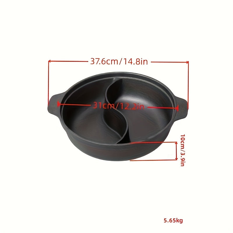 Cast Iron Duck-Shaped Flat Bottom Hot Pot - Durable Heat Retention for Even Cooking, Stovetop & Tabletop Use, Traditional Chinese Cooking Pot for Family Gatherings