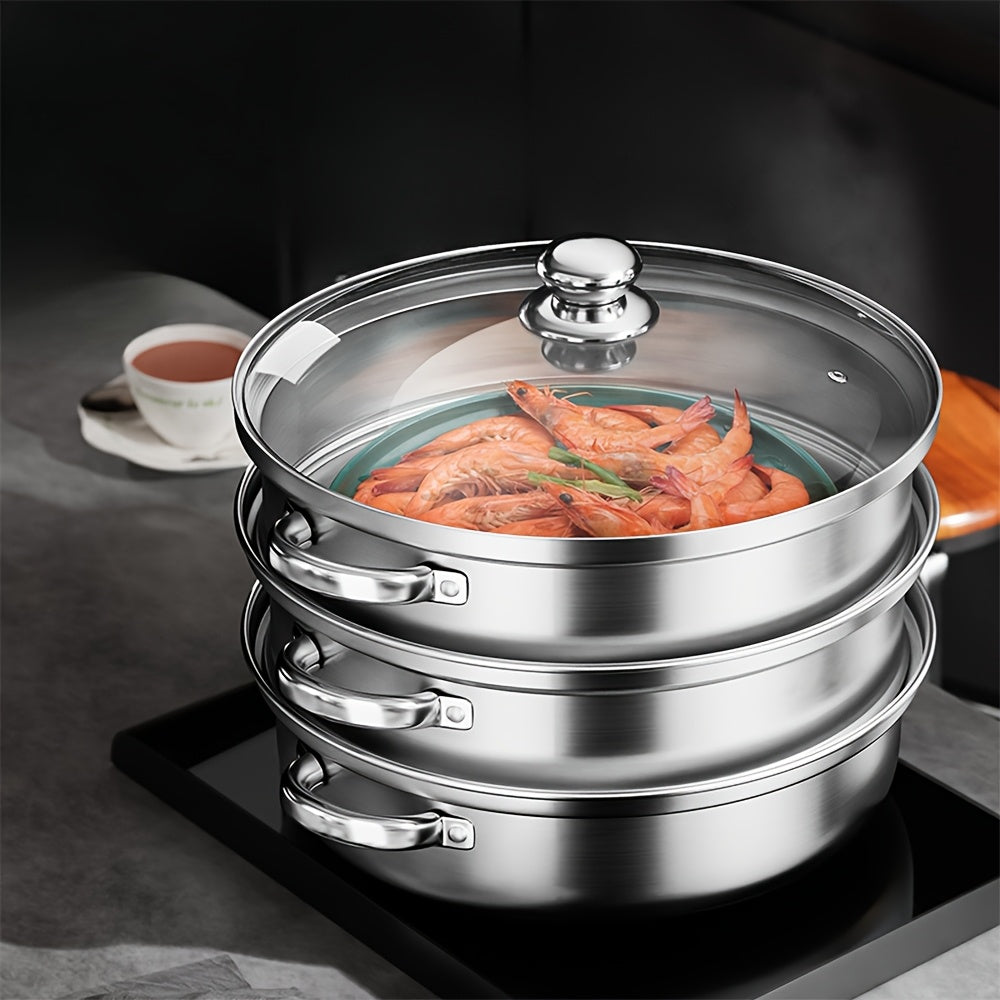 Multilayer Silvery Soup Steamer Multi-layer Soup Steamer (Silvery)