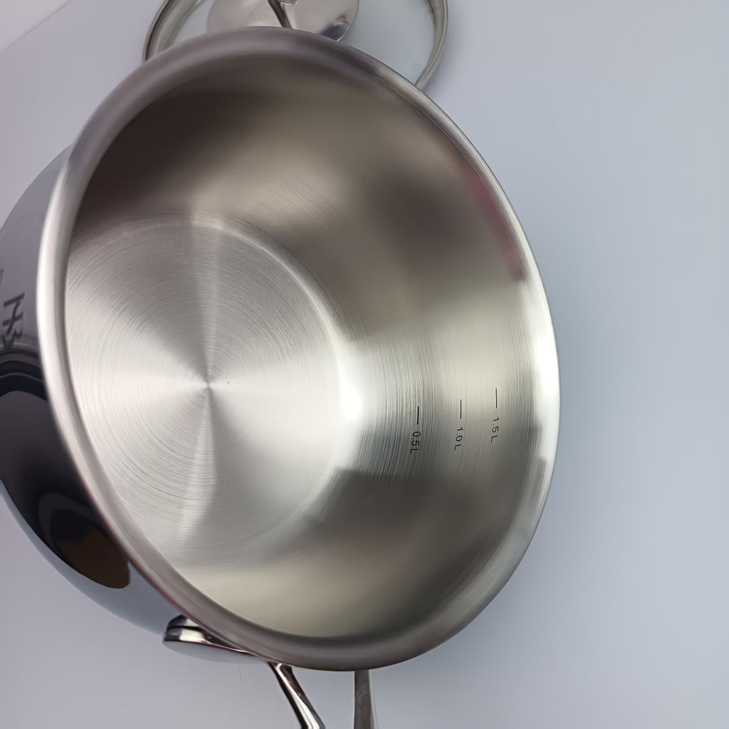 household integrated structure 18\u002F10 stainless steel thickened 16cm soup pot | milk, noodle, stewing pot | three-layer composite