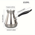 Turkish Stainless Steel Coffee Pot • European Style Long Handle Coffee Appliance Tool • Milk Jug Milk Frother • Hand Flush Pot Latte Cup for Coffee Making