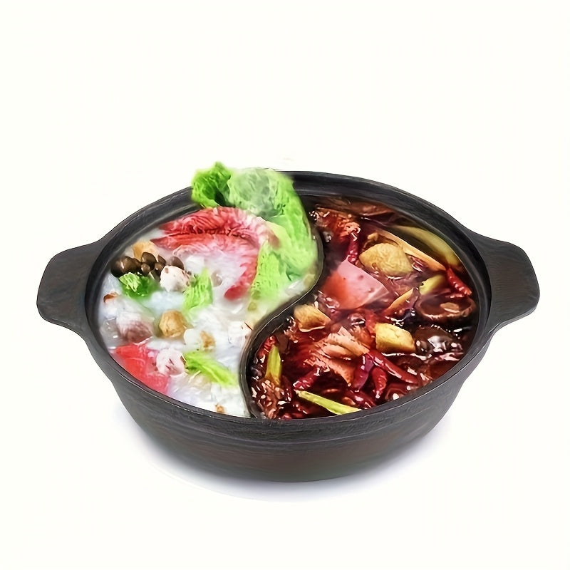 Cast Iron Duck-Shaped Flat Bottom Hot Pot - Durable Heat Retention for Even Cooking, Stovetop & Tabletop Use, Traditional Chinese Cooking Pot for Family Gatherings