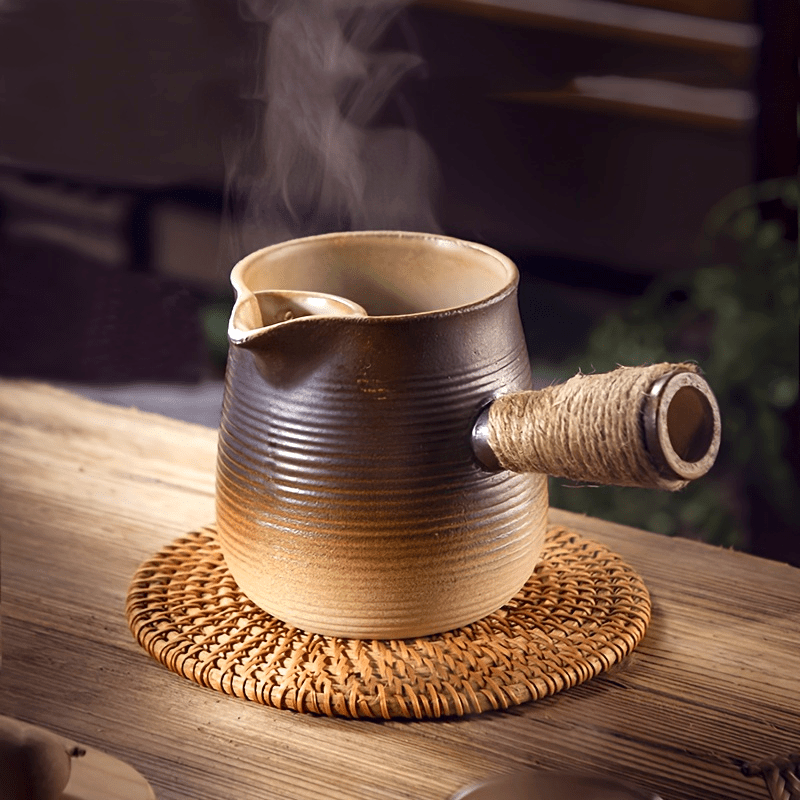 1pc Ceramic Milk Warmer - High-Temperature Resistant, Perfect for Charcoal Stove Tea Brewing & Kitchen Use