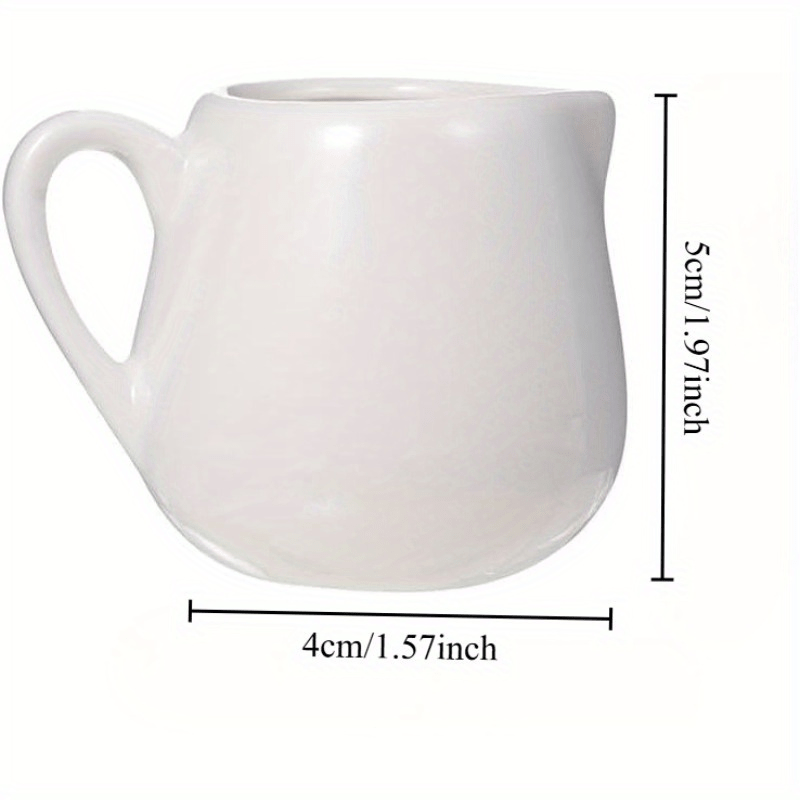 Handle Milk Cup Ceramic Sauce Pot | Creative Coffee Milk Cup, Sugar Cup, Stable Grip, Western Style, Fashionable Kitchen Seasoning Cup, Suitable for Family and Restaurant Use